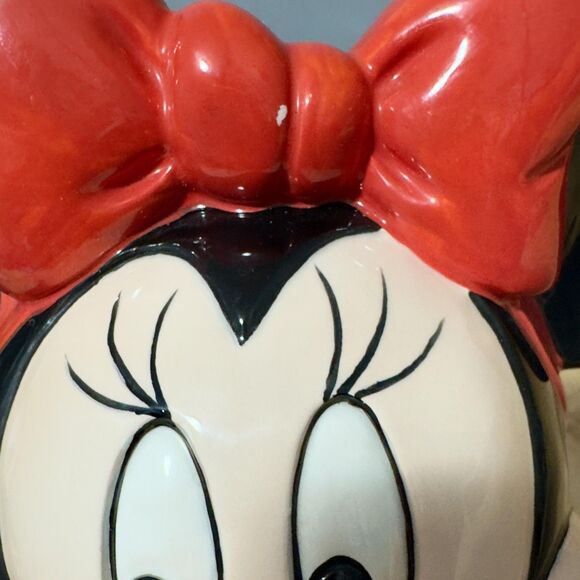 Disney Minnie Mouse Ceramic Musical Figurine Red Bow Yellow Shoes Posing - Works - Picture 5 of 10